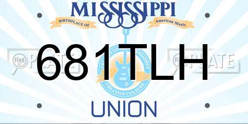 681TLH Mississippi License Plate