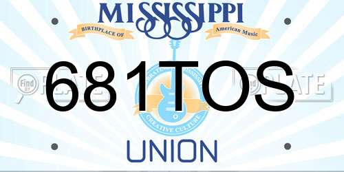 681TOS Mississippi License Plate