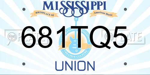 681TQ5 Mississippi License Plate