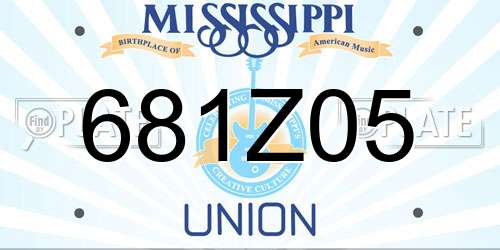 681Z05 Mississippi License Plate