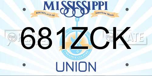 681ZCK Mississippi License Plate