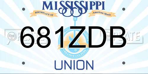 681ZDB Mississippi License Plate