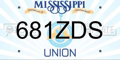 681ZDS Mississippi License Plate
