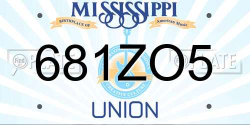 681ZO5 Mississippi License Plate