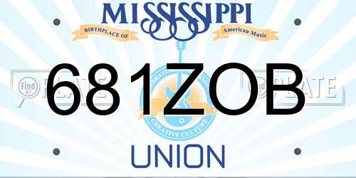 681ZOB Mississippi License Plate