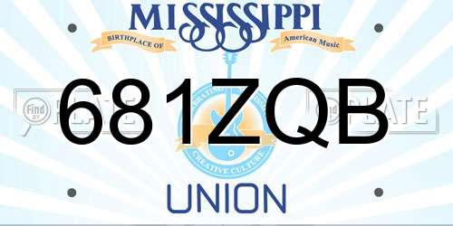 681ZQB Mississippi License Plate