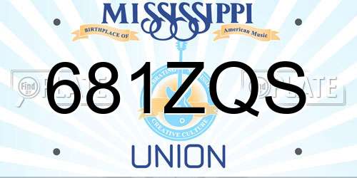 681ZQS Mississippi License Plate