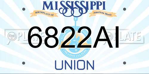 6822AI Mississippi License Plate