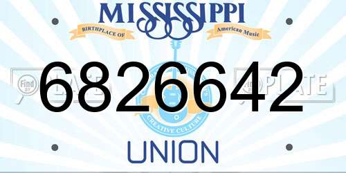 6826642 Mississippi License Plate