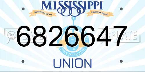 6826647 Mississippi License Plate