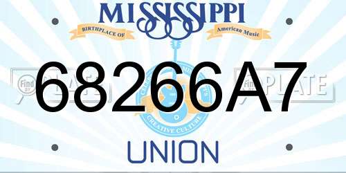 68266A7 Mississippi License Plate