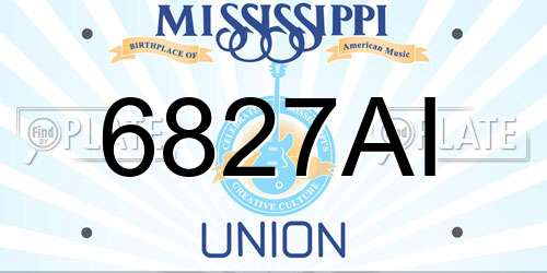 6827AI Mississippi License Plate