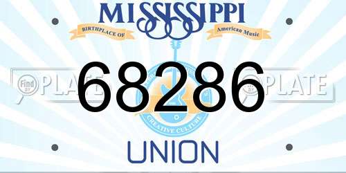 68286 Mississippi License Plate