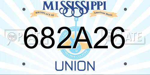 682A26 Mississippi License Plate