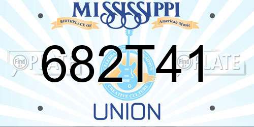 682T41 Mississippi License Plate