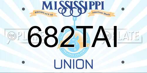 682TAI Mississippi License Plate