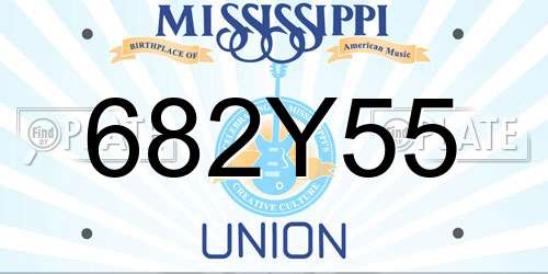 682Y55 Mississippi License Plate
