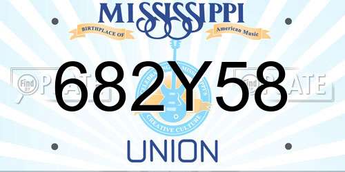 682Y58 Mississippi License Plate