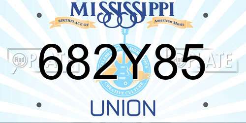 682Y85 Mississippi License Plate