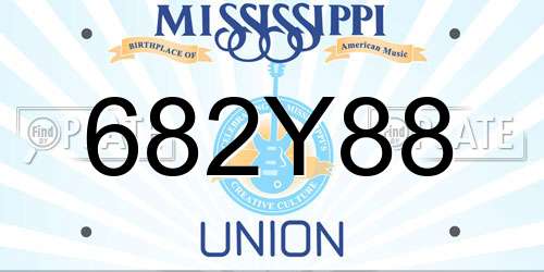 682Y88 Mississippi License Plate