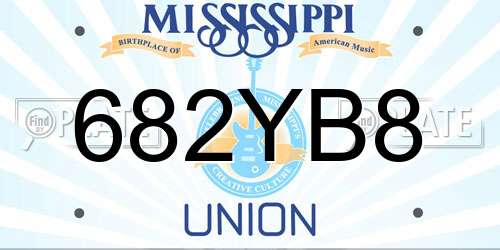 682YB8 Mississippi License Plate