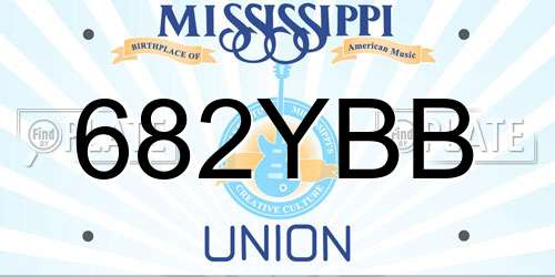 682YBB Mississippi License Plate