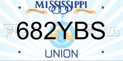 682YBS Mississippi License Plate