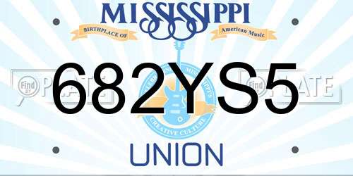 682YS5 Mississippi License Plate