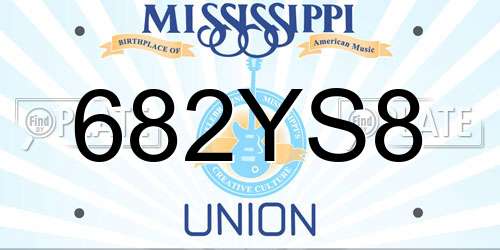 682YS8 Mississippi License Plate