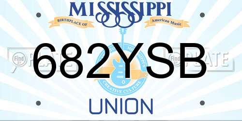 682YSB Mississippi License Plate
