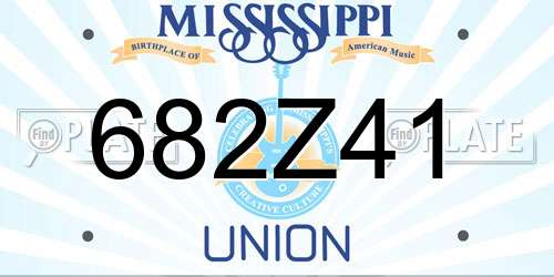 682Z41 Mississippi License Plate