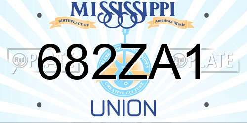 682ZA1 Mississippi License Plate