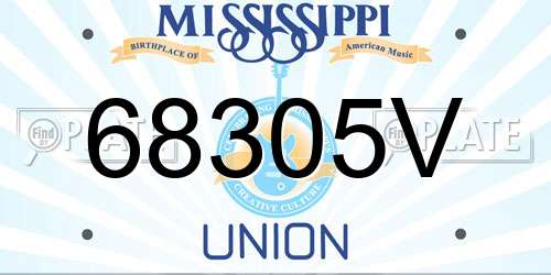 68305V Mississippi License Plate