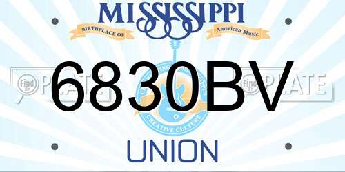 6830BV Mississippi License Plate