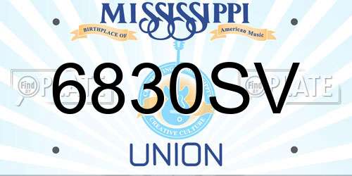 6830SV Mississippi License Plate