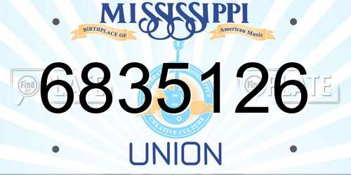 6835126 Mississippi License Plate