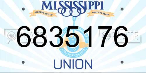6835176 Mississippi License Plate