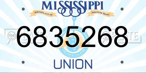 6835268 Mississippi License Plate