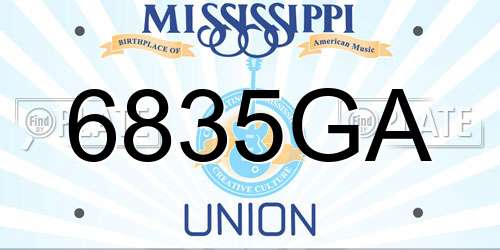 6835GA Mississippi License Plate