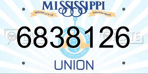 6838126 Mississippi License Plate