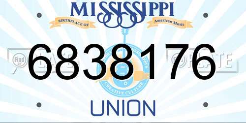 6838176 Mississippi License Plate