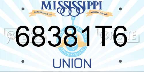 68381T6 Mississippi License Plate