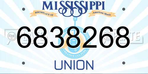 6838268 Mississippi License Plate