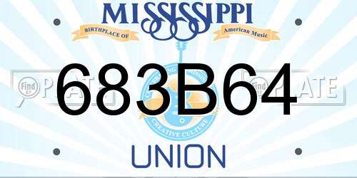 683B64 Mississippi License Plate