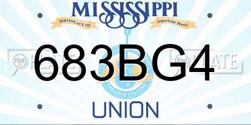 683BG4 Mississippi License Plate