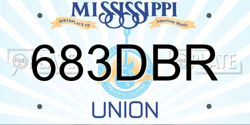 683DBR Mississippi License Plate