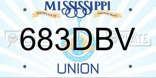683DBV Mississippi License Plate