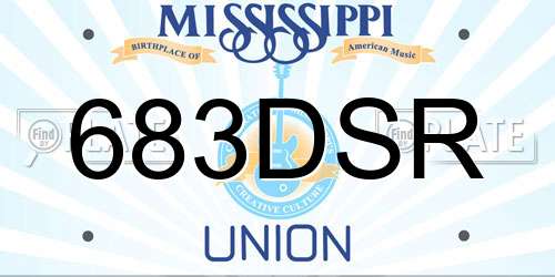 683DSR Mississippi License Plate