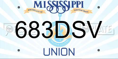 683DSV Mississippi License Plate