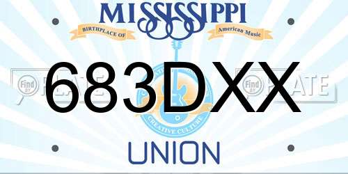 683DXX Mississippi License Plate